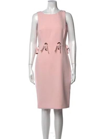 Pre-owned Badgley Mischka Crew Neck Knee-length Dress In Pink