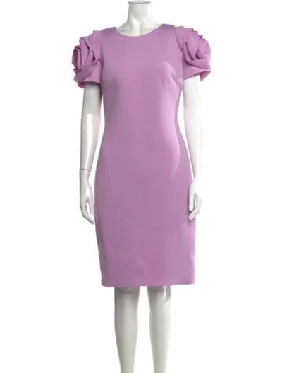 Pre-owned Badgley Mischka Crew Neck Knee-length Dress W/ Tags In Purple