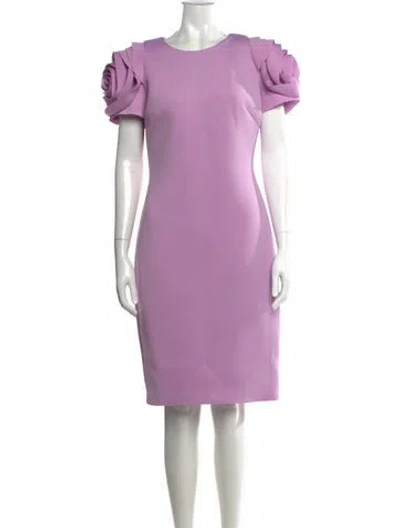 Pre-owned Badgley Mischka Crew Neck Knee-length Dress W/ Tags In Purple
