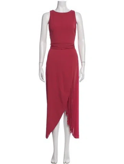 Pre-owned Badgley Mischka Crew Neck Midi Length Dress In Pink