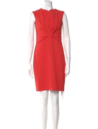 Pre-owned Badgley Mischka Crew Neck Mini Dress In Pink