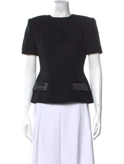 Pre-owned Badgley Mischka Crew Neck Short Sleeve Top In Black