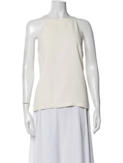 Pre-owned Badgley Mischka Crew Neck Sleeveless Top In Neutrals