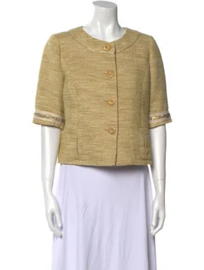Pre-owned Badgley Mischka Crew Neck Sweater In Gold