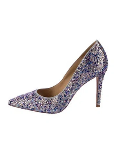 Pre-owned Badgley Mischka Crystal Crystal Embellishments Pumps In Purple