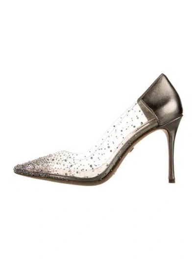 Pre-owned Badgley Mischka Crystal Embellishments Pumps In Gold