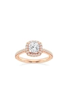 Badgley Mischka Cushion Cut Lab Created Diamond Halo Ring In Pink