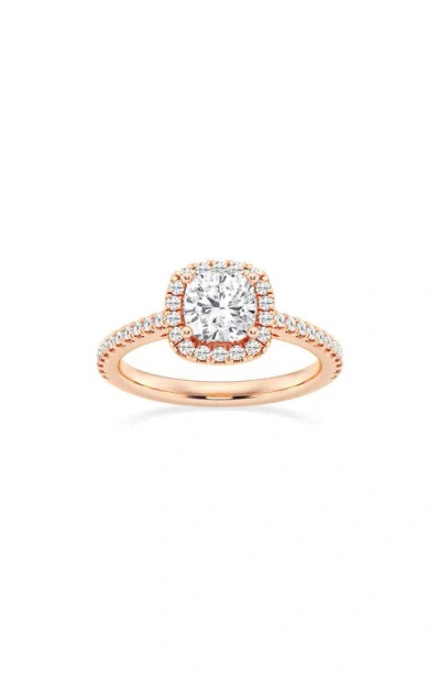 Badgley Mischka Cushion Cut Lab Created Diamond Halo Ring In Pink