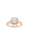 Badgley Mischka Cushion Cut Lab Created Diamond Halo Ring In Pink