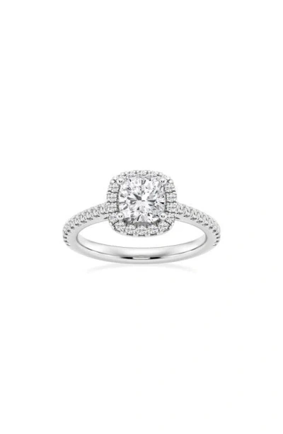 Badgley Mischka Cushion Cut Lab Created Diamond Halo Ring In White Gold