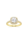 Badgley Mischka Cushion Cut Lab Created Diamond Halo Ring In Yellow