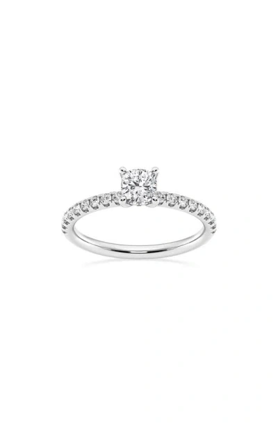 Badgley Mischka Cushion Cut Lab Created Diamond Ring In Silver