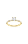 Badgley Mischka Cushion Cut Lab Created Diamond Ring In Yellow