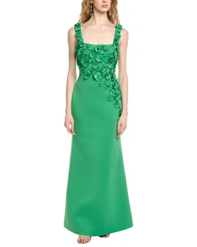 Badgley Mischka Cutout Appliques Gown In Green