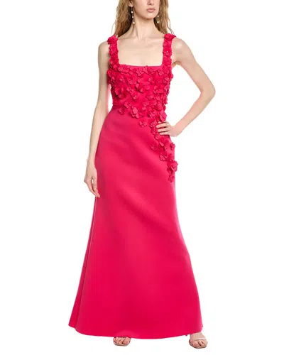 Badgley Mischka Cutout Appliques Gown In Pink