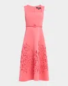 Badgley Mischka Cutout Square-neck Scuba Midi Dress