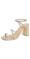 Badgley Mischka Collection Dalilah Ankle Strap Toe Loop Sandal In Gold