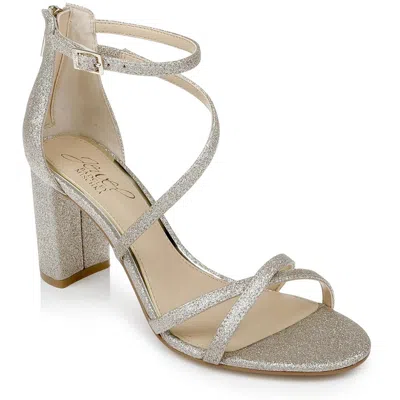 Badgley Mischka Devorah Womens Glitter Ankle Strap Block Heels In Multi