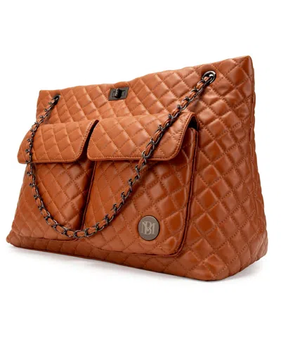 Badgley Mischka Diana Xl Quilted Travel Weekender Tote Bag
