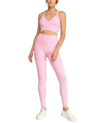 Badgley Mischka Double Strap Criss Cross Sports Bra In Pink