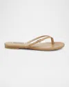 Badgley Mischka Dynah Heart Leather Flat Sandals In Reed Leather