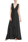 Badgley Mischka Eg3556 A Line Formal High Low Maxi Dress In Black