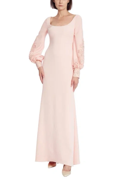 Badgley Mischka Eg3854 Long Sleeve Formal Evening Dress In Pink