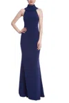 Badgley Mischka Eg4329 Fitted Long Formal Evening Dress In Blue