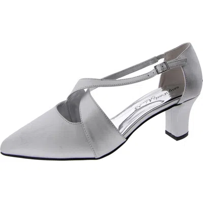 Badgley Mischka Elegance Womens Satin Open Toe D'orsay Heels In Multi