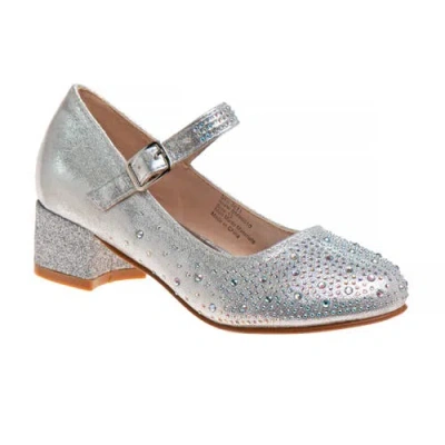 Badgley Mischka Kids'  Elegant Dress Heel Shoes In Silver