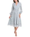 Badgley Mischka Embroidered Lace Midi Dress In Blue