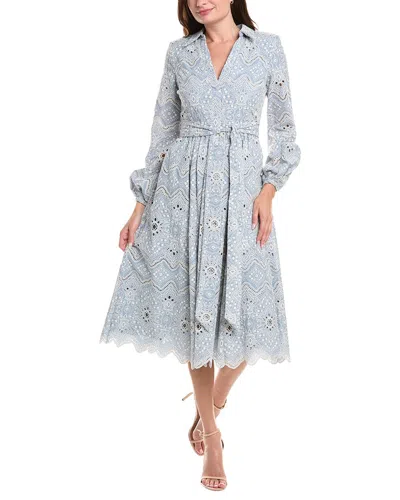 BADGLEY MISCHKA EMBROIDERED LACE MIDI DRESS