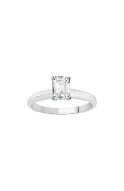 Badgley Mischka Emerald Cut Lab Created Diamond Engagement Ring In White