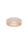 Badgley Mischka Emerald Cut Lab Created Diamond Infinity Ring In Pink