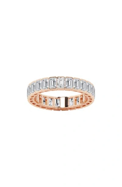 Badgley Mischka Emerald Cut Lab Created Diamond Infinity Ring In Pink