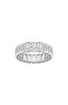 Badgley Mischka Emerald Cut Lab Created Diamond Infinity Ring In White