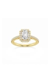 Badgley Mischka Collection Emerald Cut Lab Created Diamond Pavé Ring In Yellow Gold