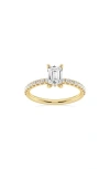 Badgley Mischka Emerald Cut Lab Created Diamond Ring In Gold