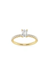 Badgley Mischka Emerald Cut Lab Created Diamond Ring In Gold