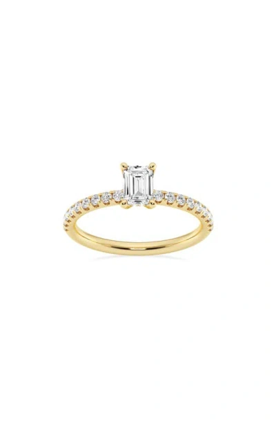 Badgley Mischka Emerald Cut Lab Created Diamond Ring In Gold