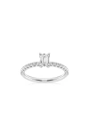 Badgley Mischka Emerald Cut Lab Created Diamond Ring In White Gold