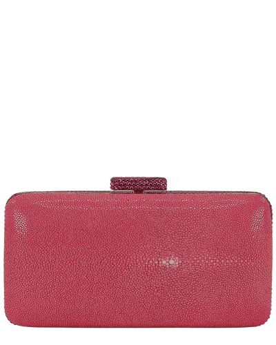 Badgley Mischka Evelyn Leather Clutch In Red