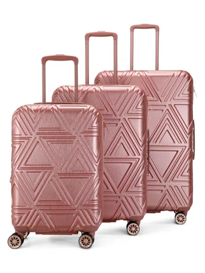 Badgley Mischka Kids' Expandable 3-piece Luggage Set In Metallic