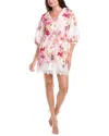 Badgley Mischka Eyelet Lace Mini Dress In Pink