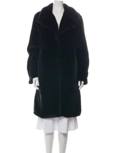Pre-owned Badgley Mischka Faux Fur Coat In Black