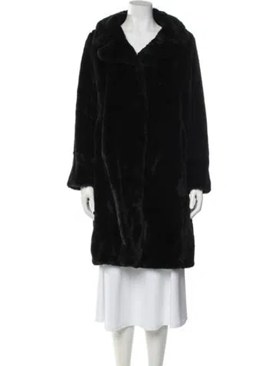 Pre-owned Badgley Mischka Faux Fur Coat In Black