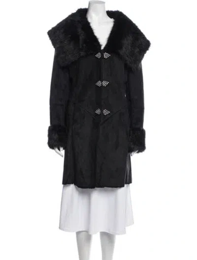Pre-owned Badgley Mischka Faux Fur Coat In Black