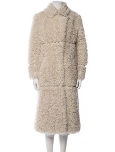 Pre-owned Badgley Mischka Faux Fur Coat In Neutrals