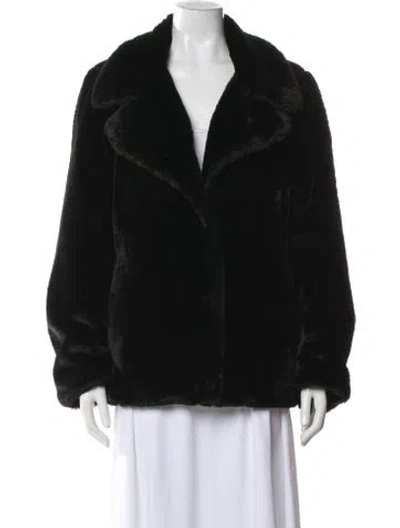 Pre-owned Badgley Mischka Faux Fur Faux Fur Jacket In Black
