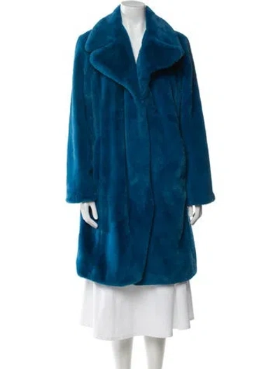 Pre-owned Badgley Mischka Faux Fur Jacket In Blue